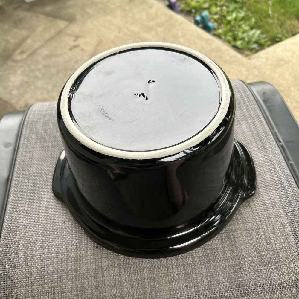 Crockpot Stoneware Round Ceramic Insert Replacement Black 3 Qt From TRIO